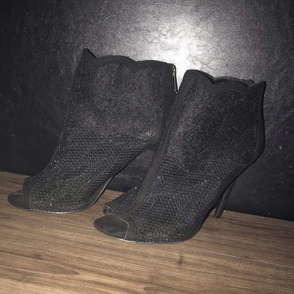 Lace peekaboo toe booties